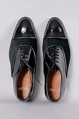 Black Patent Leather Shoes by ARTIMEN