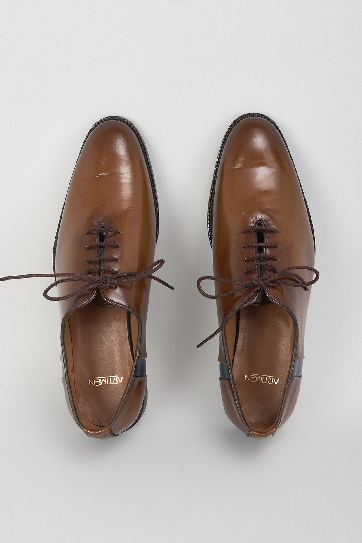Brown Leather Shoes by ARTIMEN