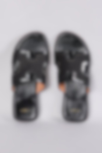 Black Leather Slippers by ARTIMEN at Pernia's Pop Up Shop