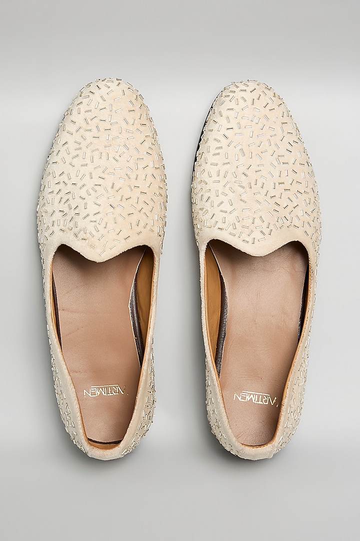 White Leather Loafers by ARTIMEN at Pernia's Pop Up Shop