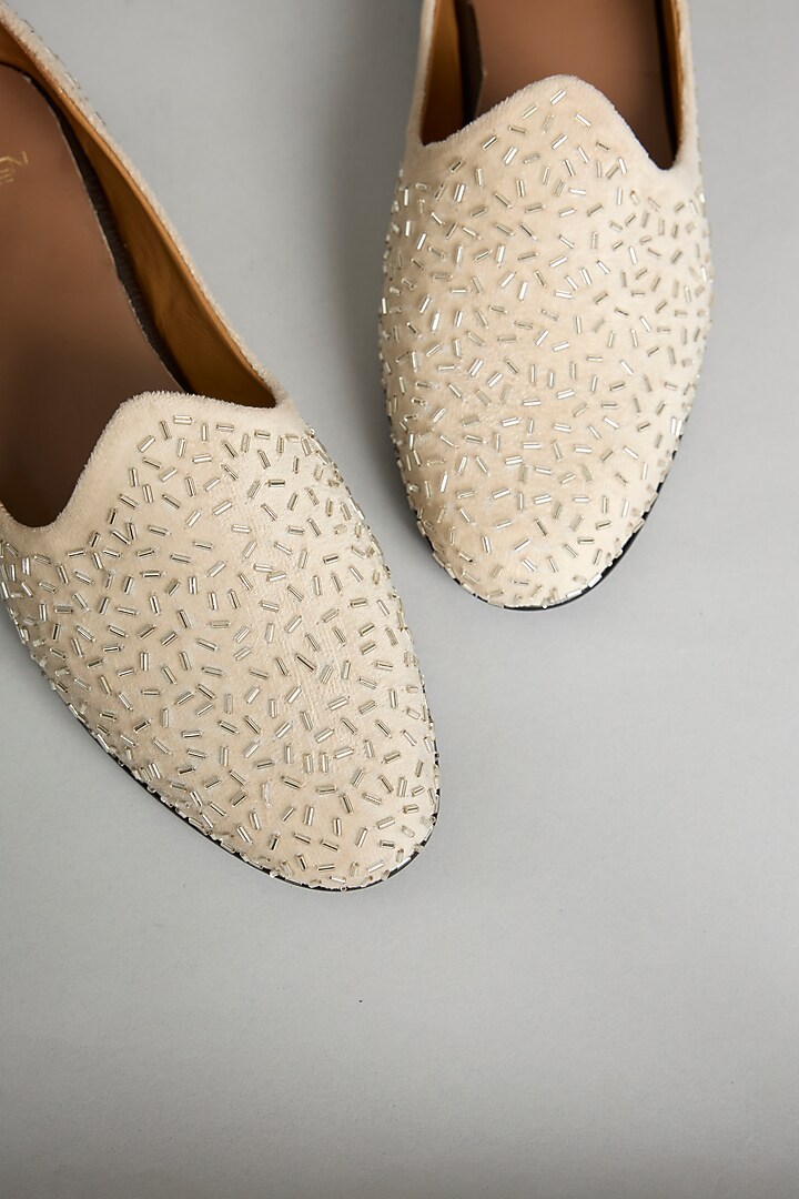 White Leather Loafers by ARTIMEN at Pernia's Pop Up Shop
