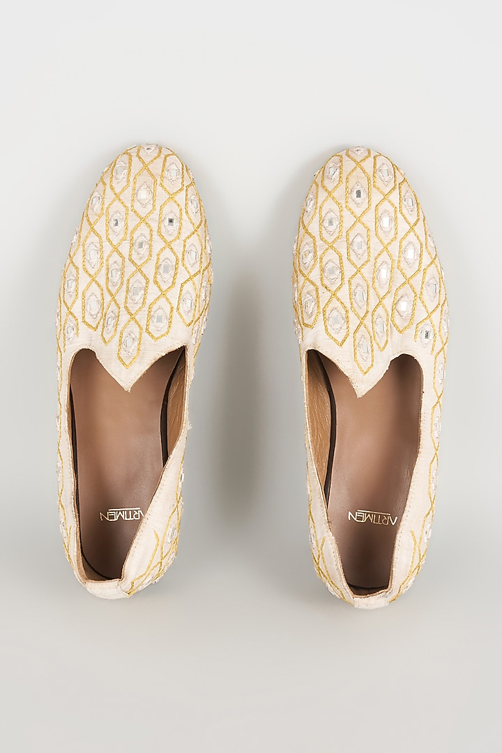 Ivory Leather Loafers by ARTIMEN at Pernia's Pop Up Shop