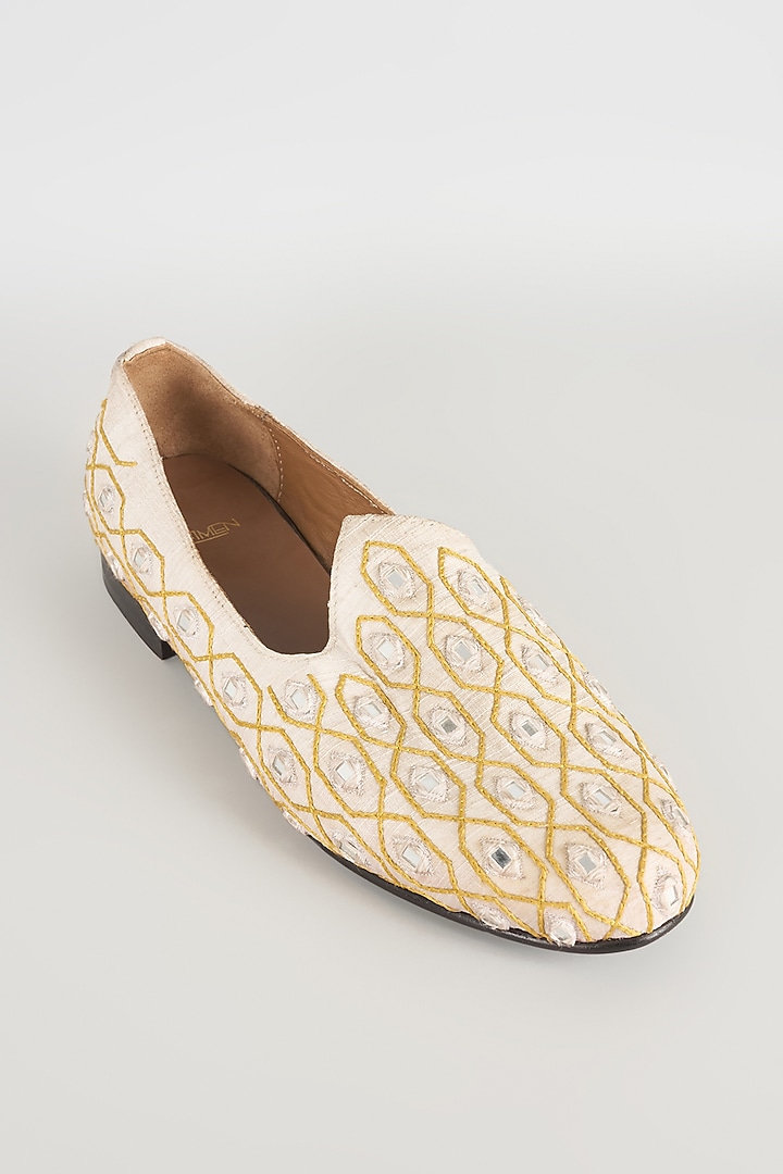 Ivory Leather Loafers by ARTIMEN at Pernia's Pop Up Shop