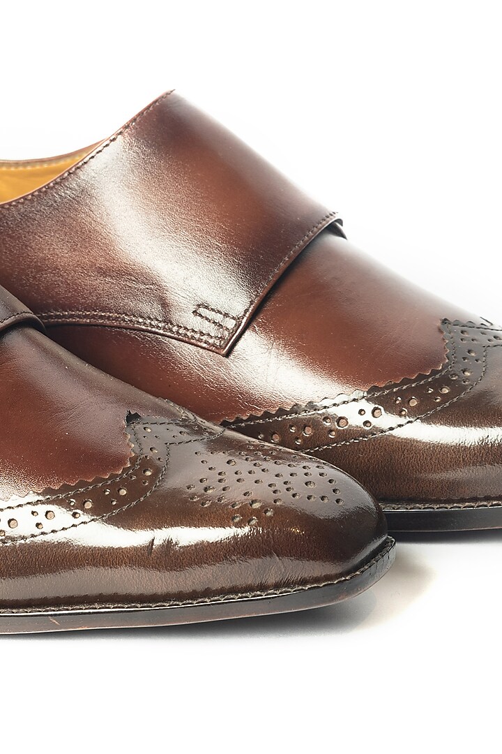 Brown Leather Handcrafted Shoes by ARTIMEN at Pernia's Pop Up Shop