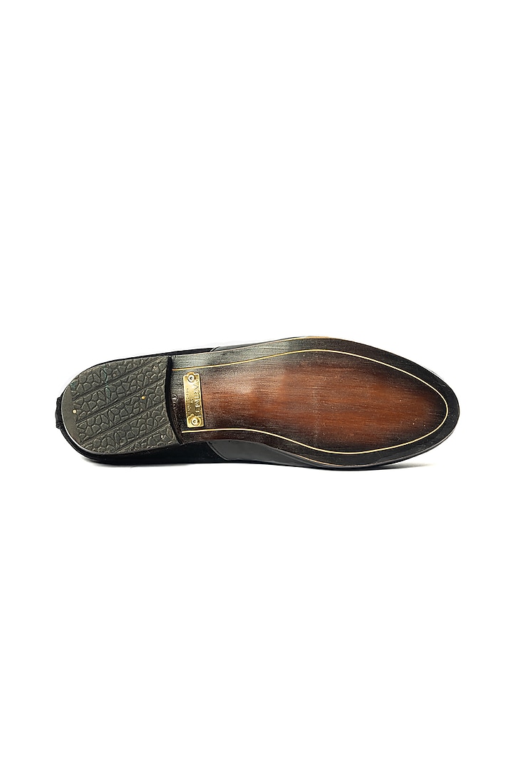 Black Leather & Velvet Shoes by ARTIMEN at Pernia's Pop Up Shop