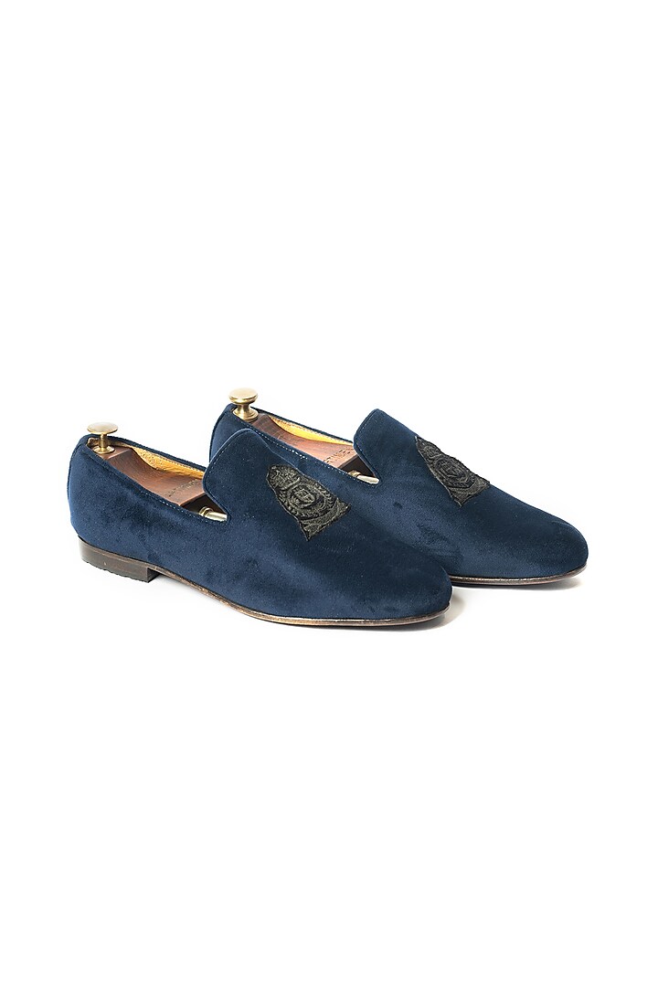 Blue Leather Loafers by ARTIMEN at Pernia's Pop Up Shop