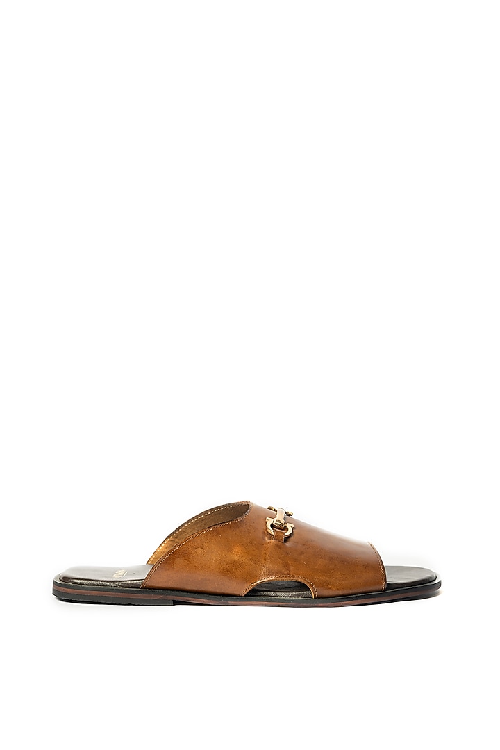 Burnt Tan Leather Sandals by ARTIMEN at Pernia's Pop Up Shop