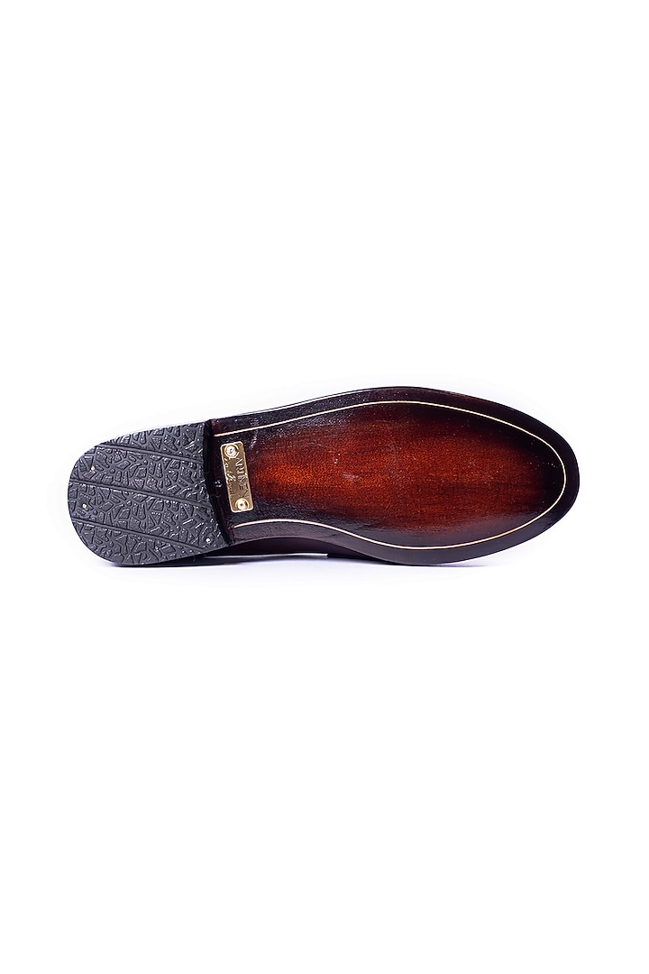 Burnt Cherry Leather Penny Loafers by ARTIMEN at Pernia's Pop Up Shop