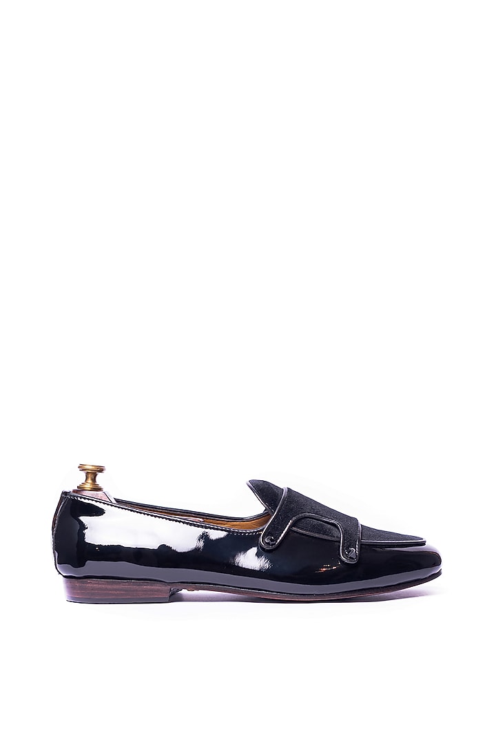 Black Leather & Velvet Loafers by ARTIMEN at Pernia's Pop Up Shop