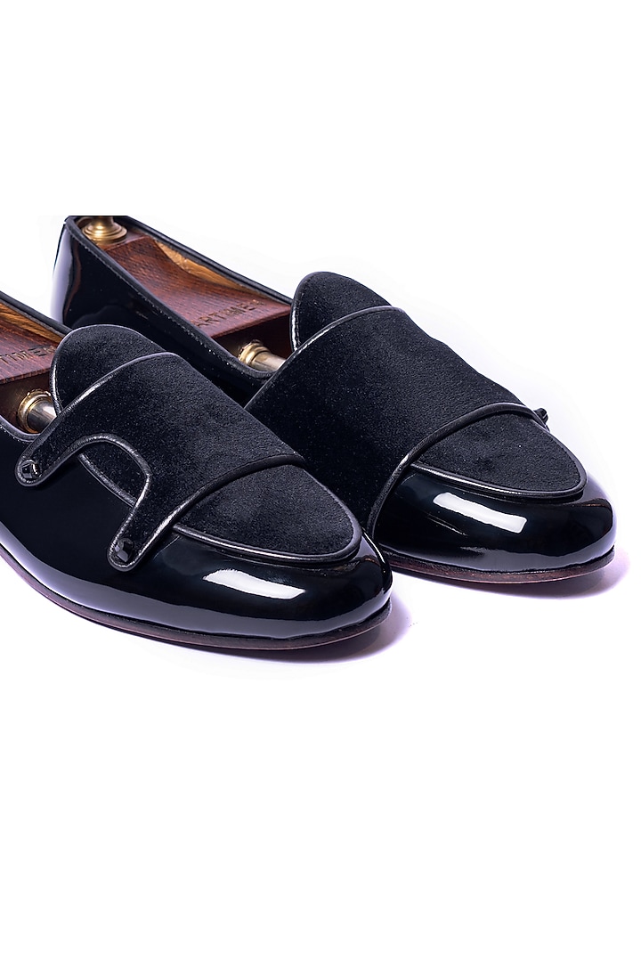 Black Leather & Velvet Loafers by ARTIMEN at Pernia's Pop Up Shop