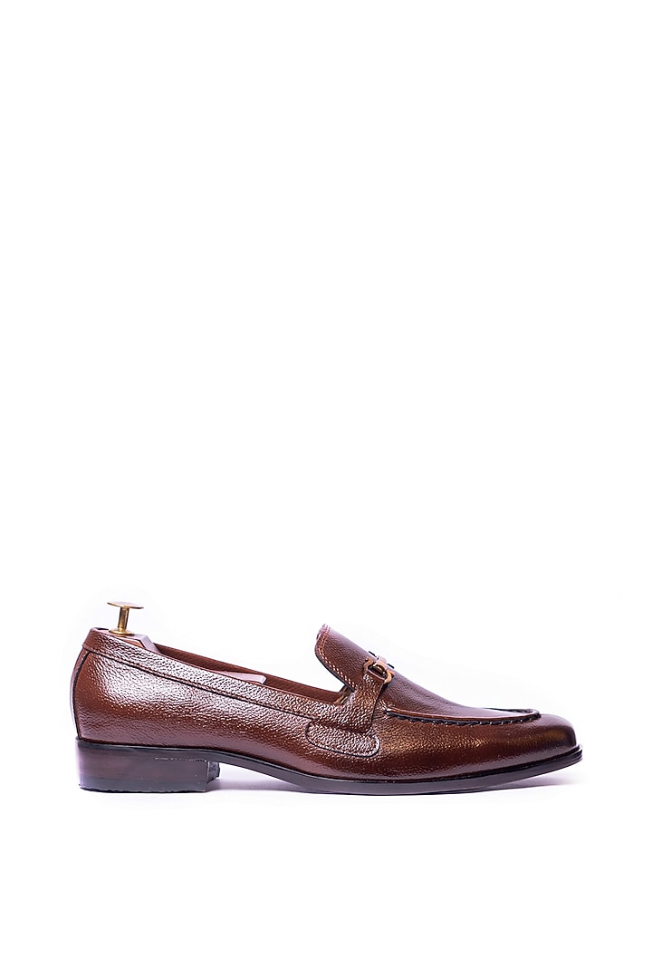 Brown Leather Hand Sprayed Dual Tone Loafers by ARTIMEN at Pernia's Pop Up Shop