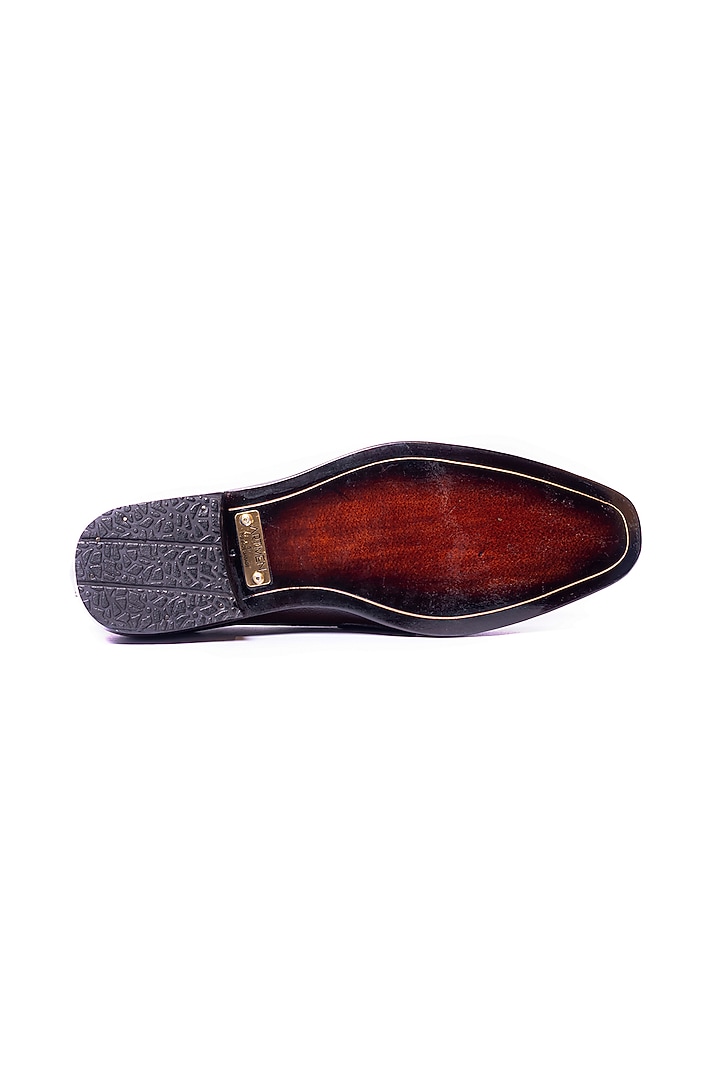 Brown Leather Hand Sprayed Dual Tone Loafers by ARTIMEN at Pernia's Pop Up Shop