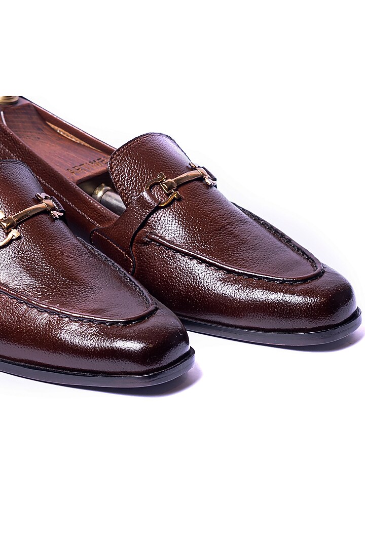 Brown Leather Hand Sprayed Dual Tone Loafers by ARTIMEN at Pernia's Pop Up Shop