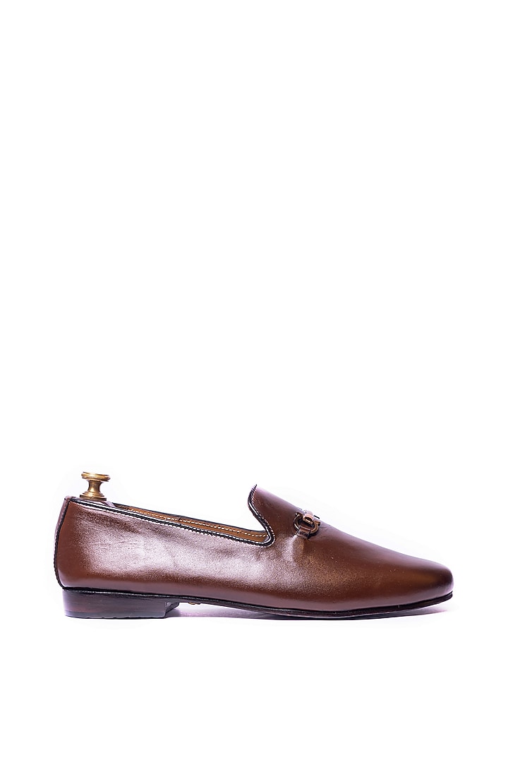 Brown Handcrafted Leather Dual-Tone Loafers by ARTIMEN at Pernia's Pop Up Shop