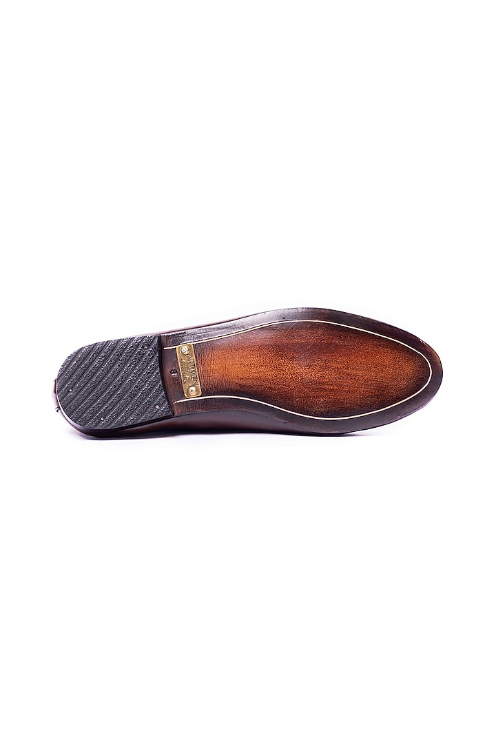 Brown Handcrafted Leather Dual-Tone Loafers by ARTIMEN at Pernia's Pop Up Shop