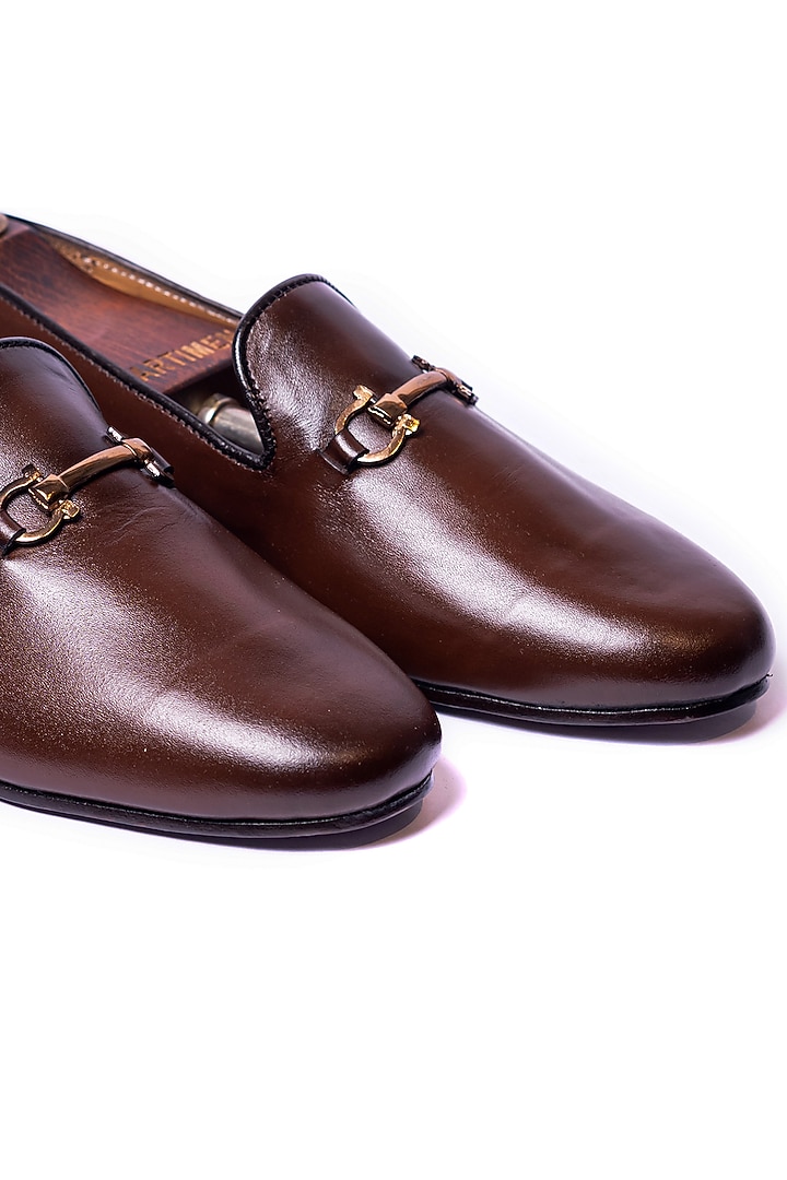 Brown Handcrafted Leather Dual-Tone Loafers by ARTIMEN at Pernia's Pop Up Shop
