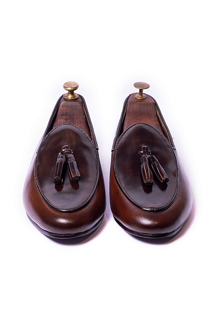 Brown Leather Tassel Loafers by ARTIMEN at Pernia's Pop Up Shop