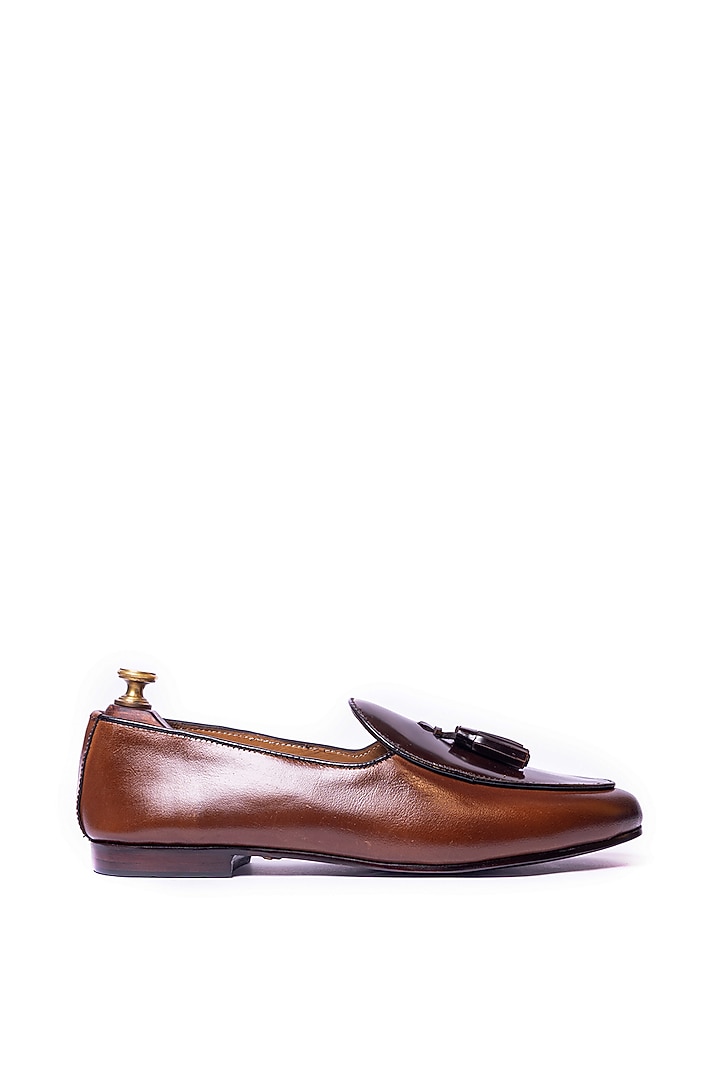 Brown Leather Tassel Loafers by ARTIMEN at Pernia's Pop Up Shop