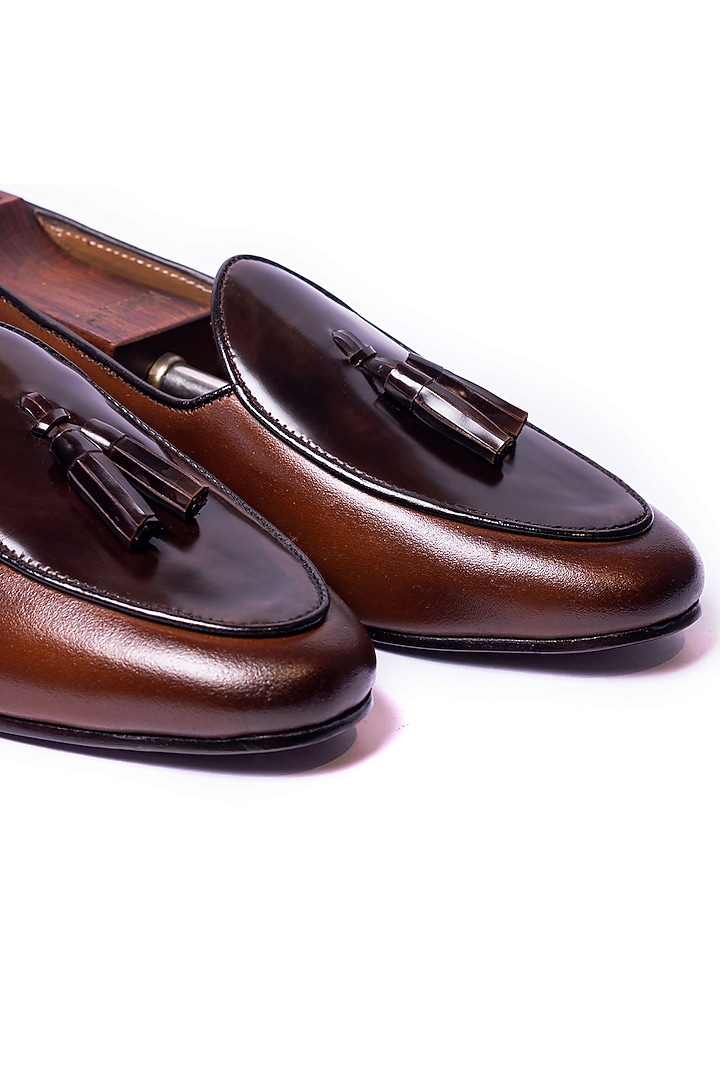Brown Leather Tassel Loafers by ARTIMEN at Pernia's Pop Up Shop