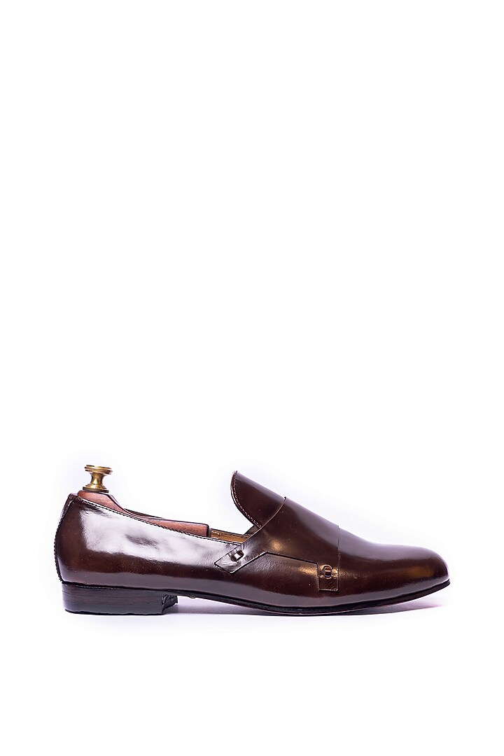 Brown Leather Brushed Loafers by ARTIMEN at Pernia's Pop Up Shop