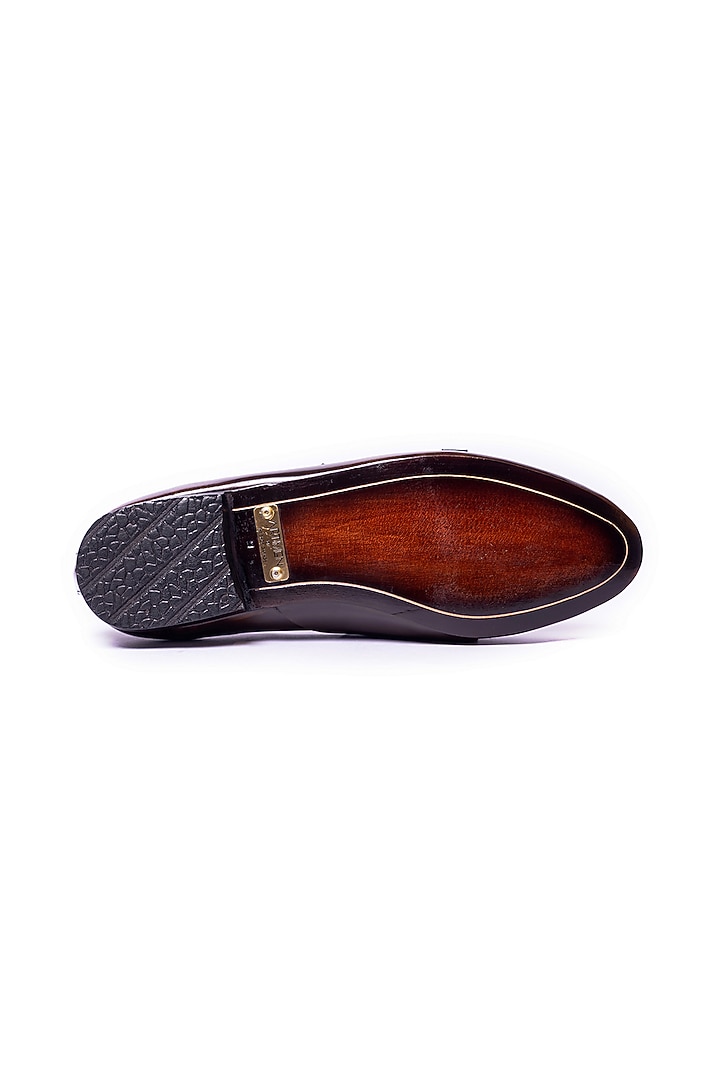 Brown Leather Brushed Loafers by ARTIMEN at Pernia's Pop Up Shop