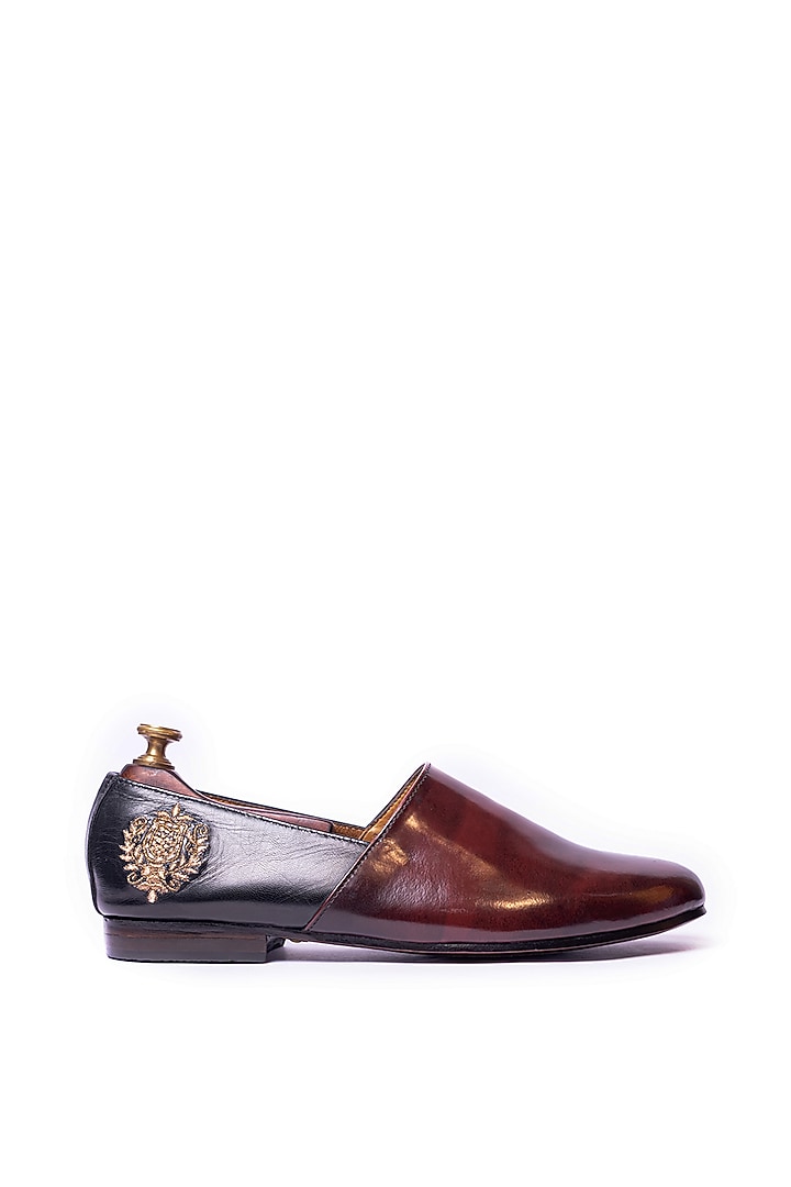 Cherry & Black Leather Embroidered Espadrilles by ARTIMEN at Pernia's Pop Up Shop