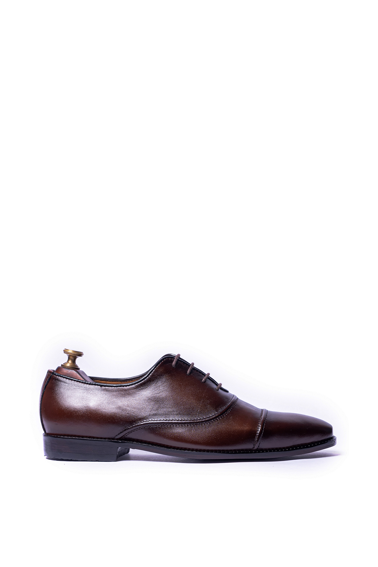 Deep Brunt Brown Hand Painted Shoes by ARTIMEN