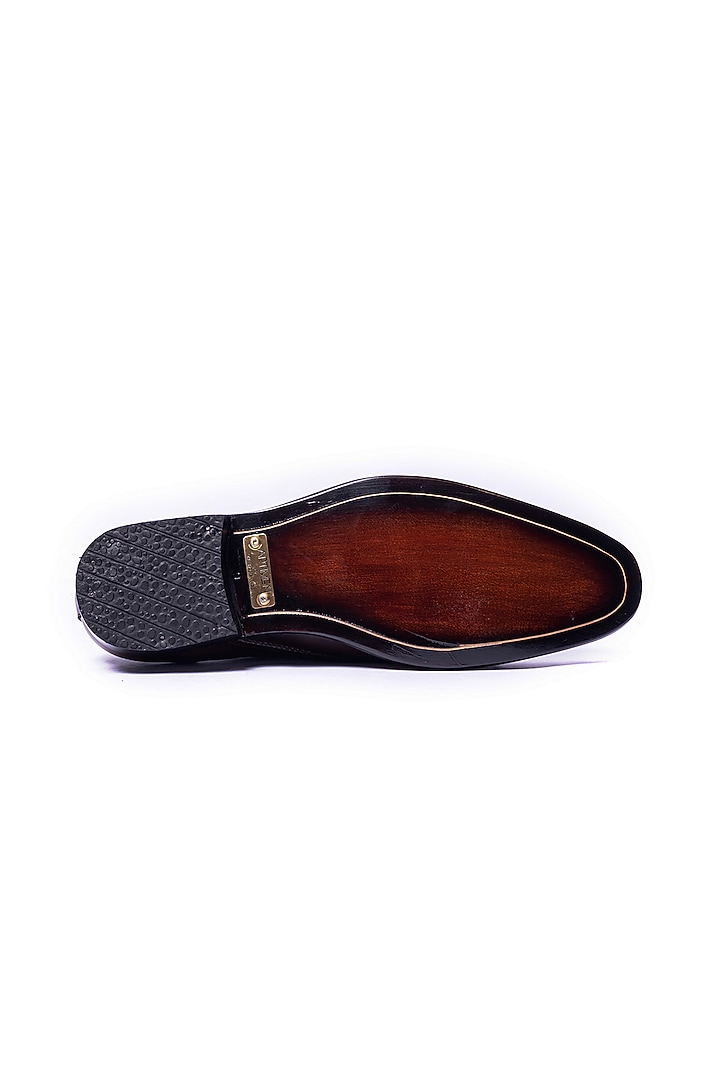 Deep Burnt Brown Leather Shoes by ARTIMEN at Pernia's Pop Up Shop