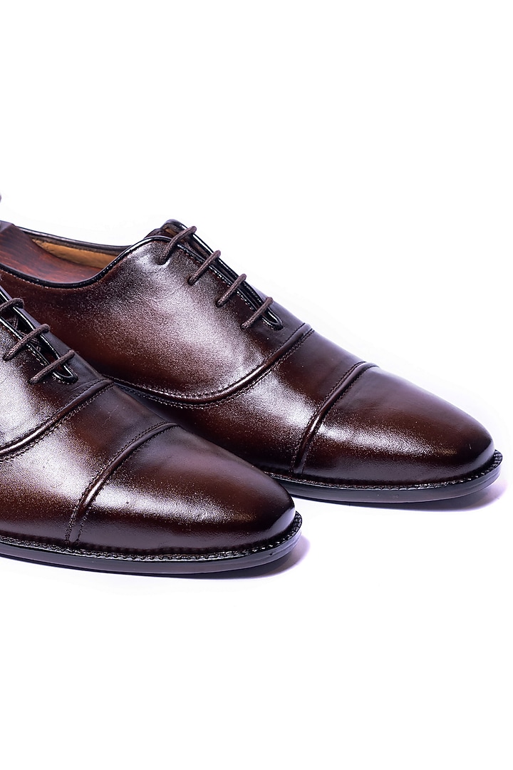 Deep Burnt Brown Leather Shoes by ARTIMEN at Pernia's Pop Up Shop