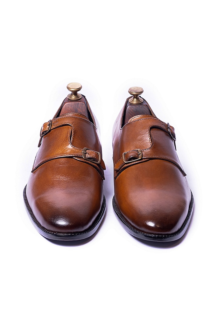 Burnt Tan Leather Shoes by ARTIMEN