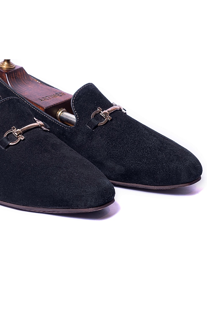 Black Suede Loafers by ARTIMEN at Pernia's Pop Up Shop