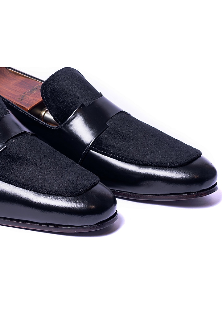 Black Suede & Pure Leather Loafers by ARTIMEN at Pernia's Pop Up Shop