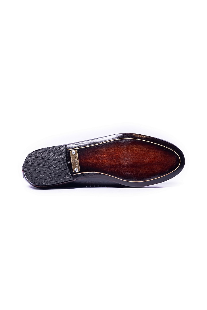 Burnt Brown Leather Punch Loafers by ARTIMEN at Pernia's Pop Up Shop