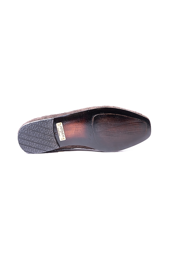 Brown Handwoven Leather Loafers by ARTIMEN at Pernia's Pop Up Shop