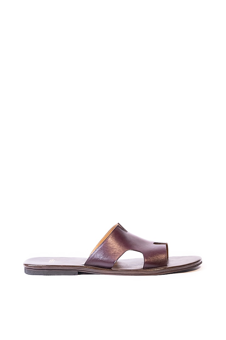 Purple Leather Slippers by ARTIMEN at Pernia's Pop Up Shop