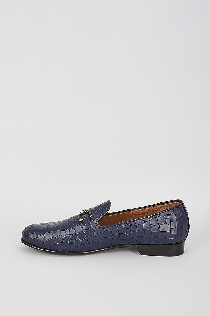 Blue Leather Loafers by ARTIMEN at Pernia's Pop Up Shop