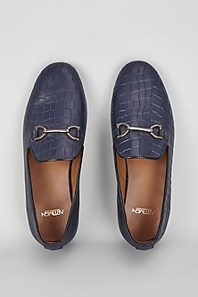 Blue Leather Loafers by ARTIMEN-POPULAR PRODUCTS AT STORE