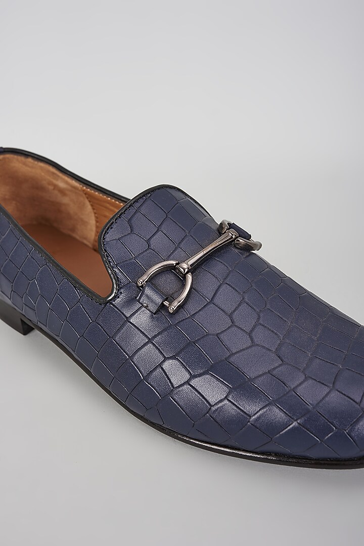 Blue Leather Loafers by ARTIMEN at Pernia's Pop Up Shop