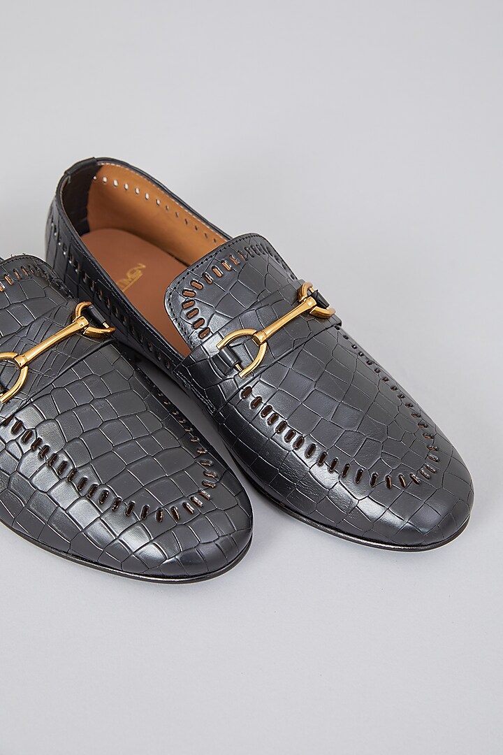 Grey Leather Loafers by ARTIMEN at Pernia's Pop Up Shop