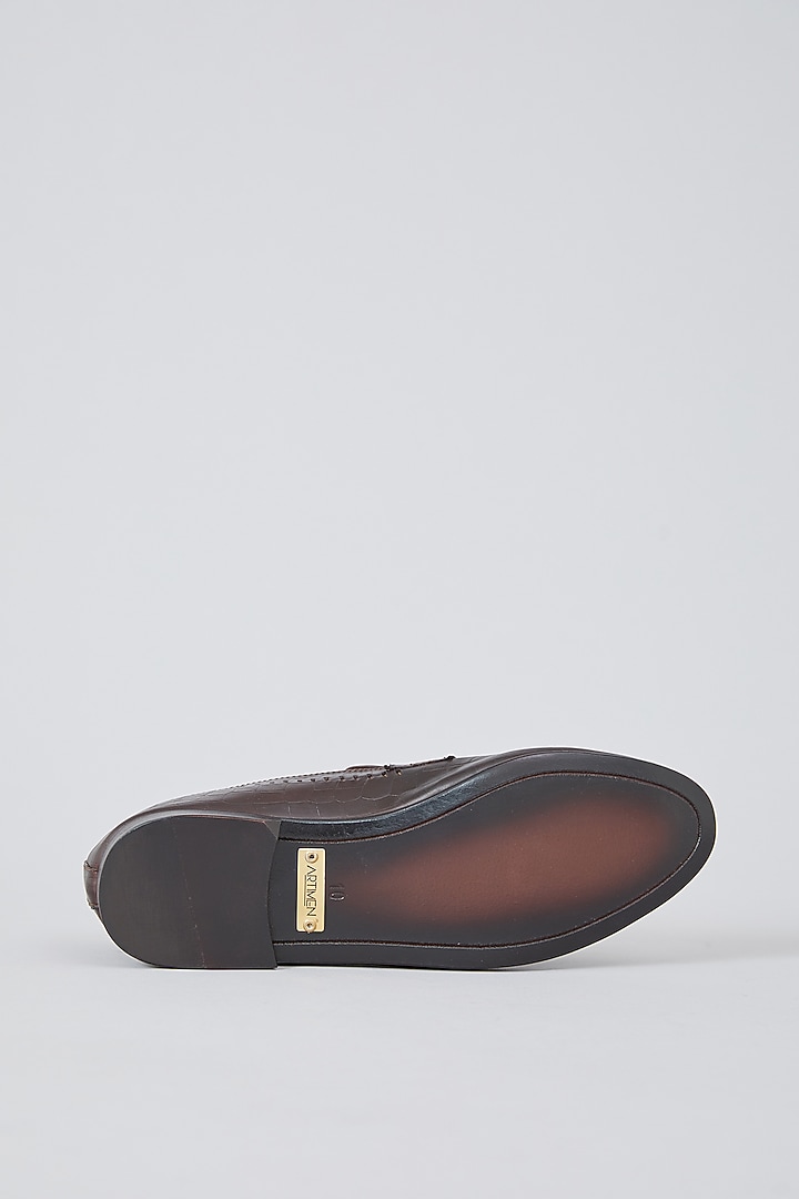 Brown Leather Loafers by ARTIMEN at Pernia's Pop Up Shop