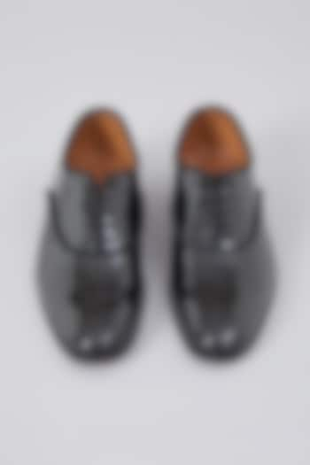 Black Patent Leather Oxfords by ARTIMEN