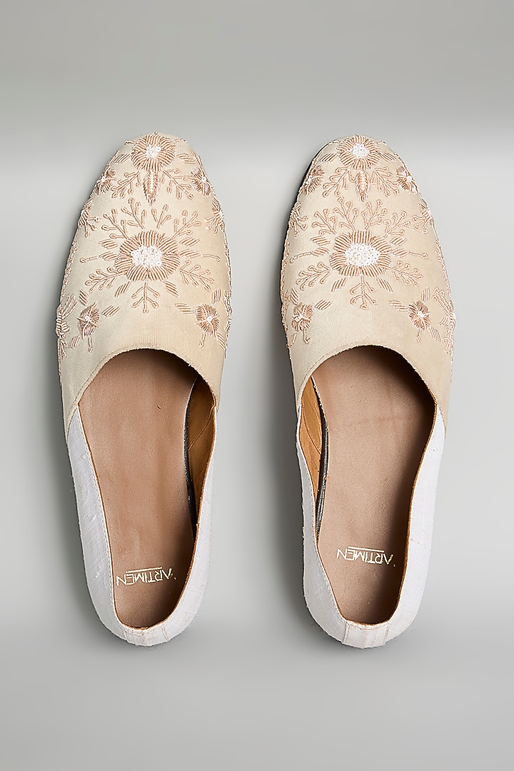 Ivory Leather Loafers by ARTIMEN at Pernia's Pop Up Shop