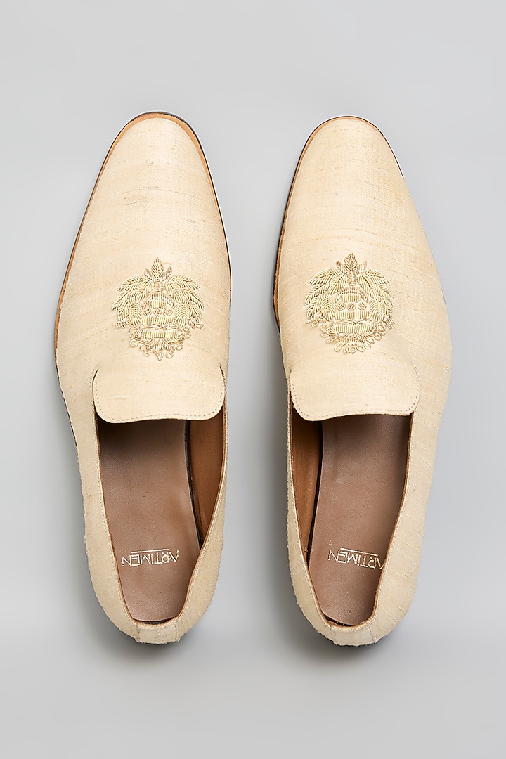 Ivory Leather Loafers by ARTIMEN at Pernia's Pop Up Shop