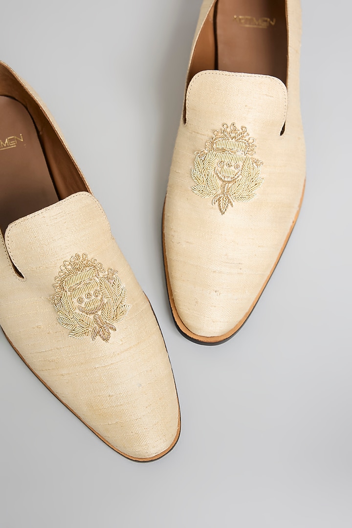 Ivory Leather Loafers by ARTIMEN at Pernia's Pop Up Shop