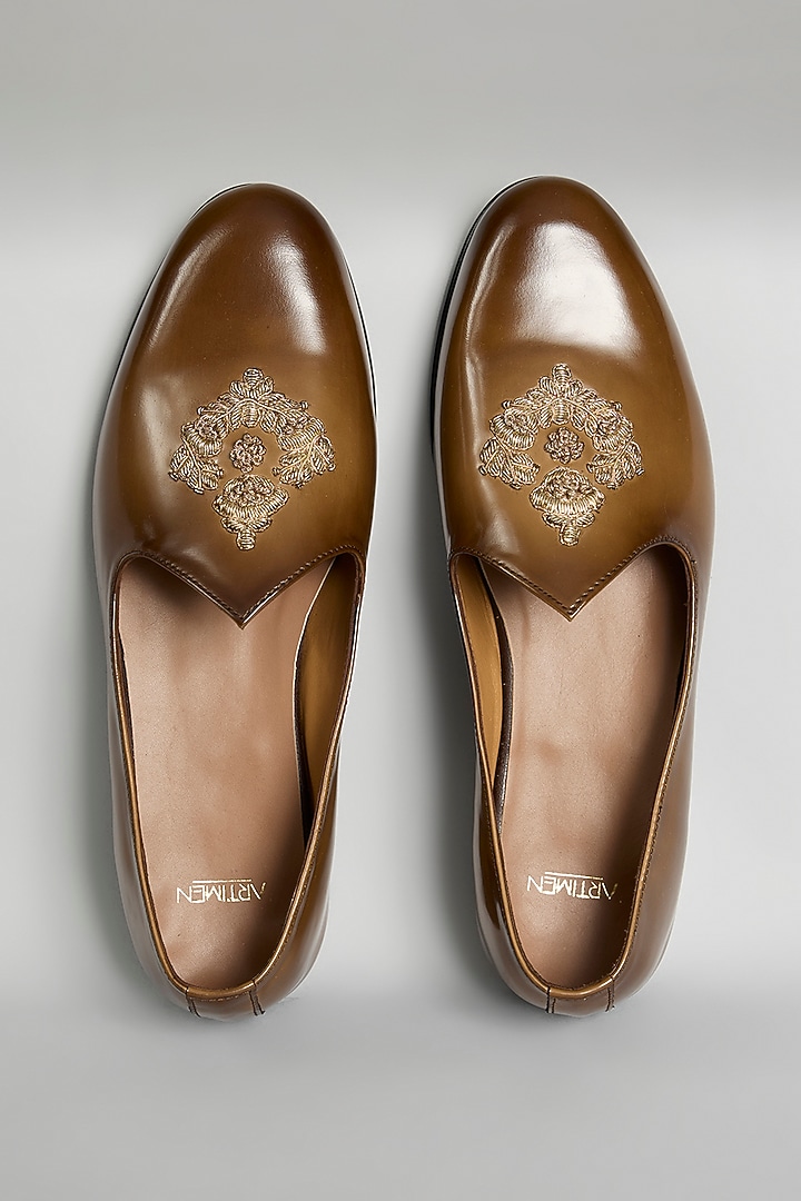 Brown Leather Loafers by ARTIMEN at Pernia's Pop Up Shop