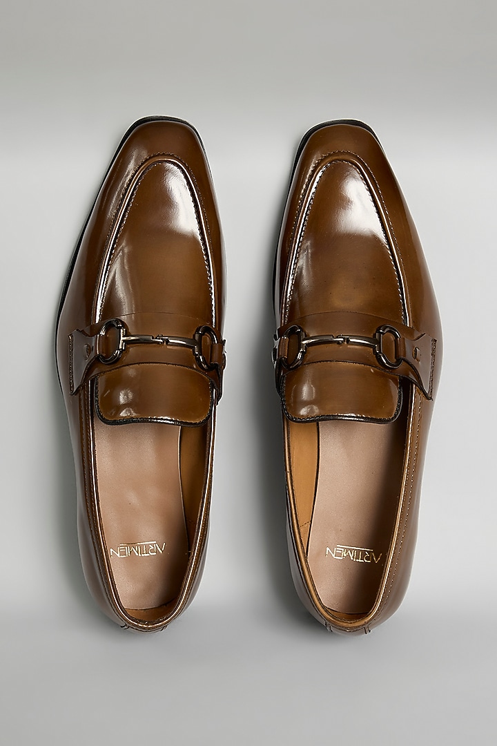 Brown Leather Loafers by ARTIMEN at Pernia's Pop Up Shop