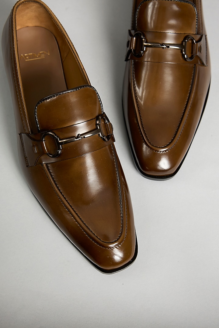 Brown Leather Loafers by ARTIMEN at Pernia's Pop Up Shop