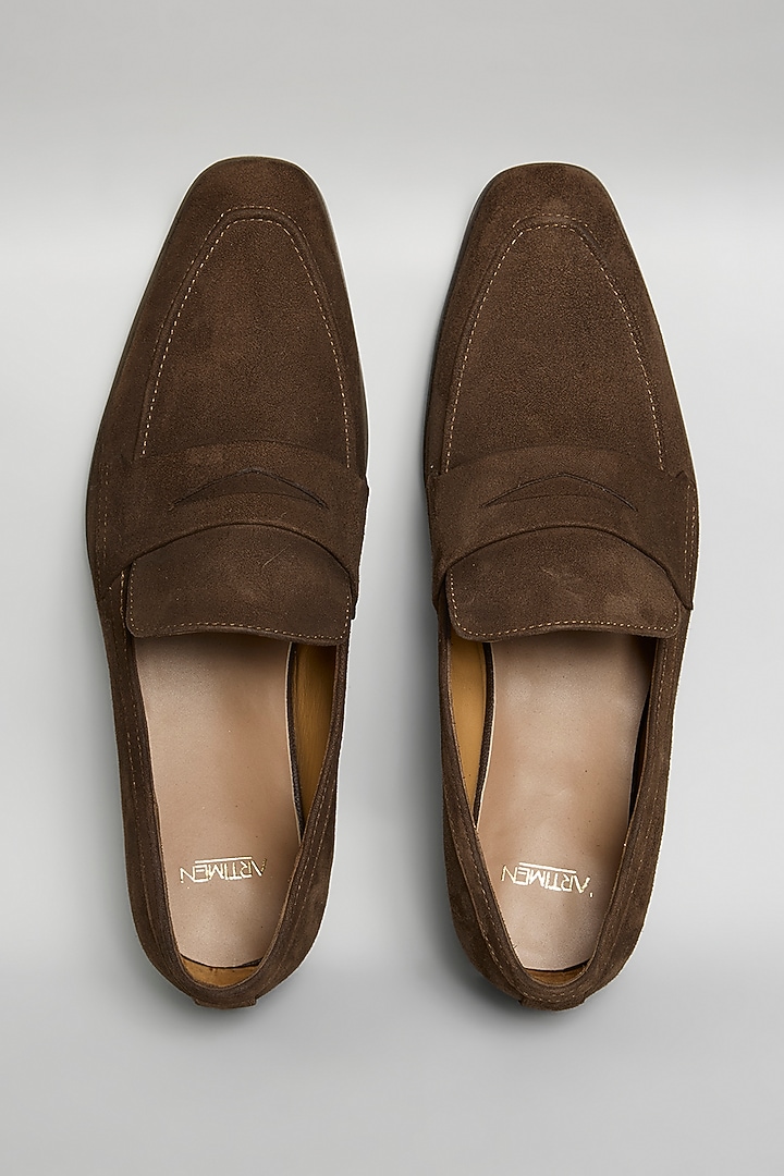 Brown Suede Loafers by ARTIMEN at Pernia's Pop Up Shop