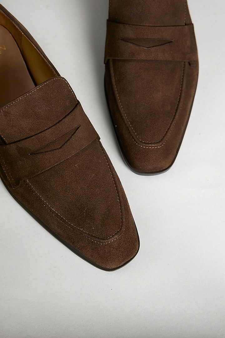 Brown Suede Loafers by ARTIMEN at Pernia's Pop Up Shop