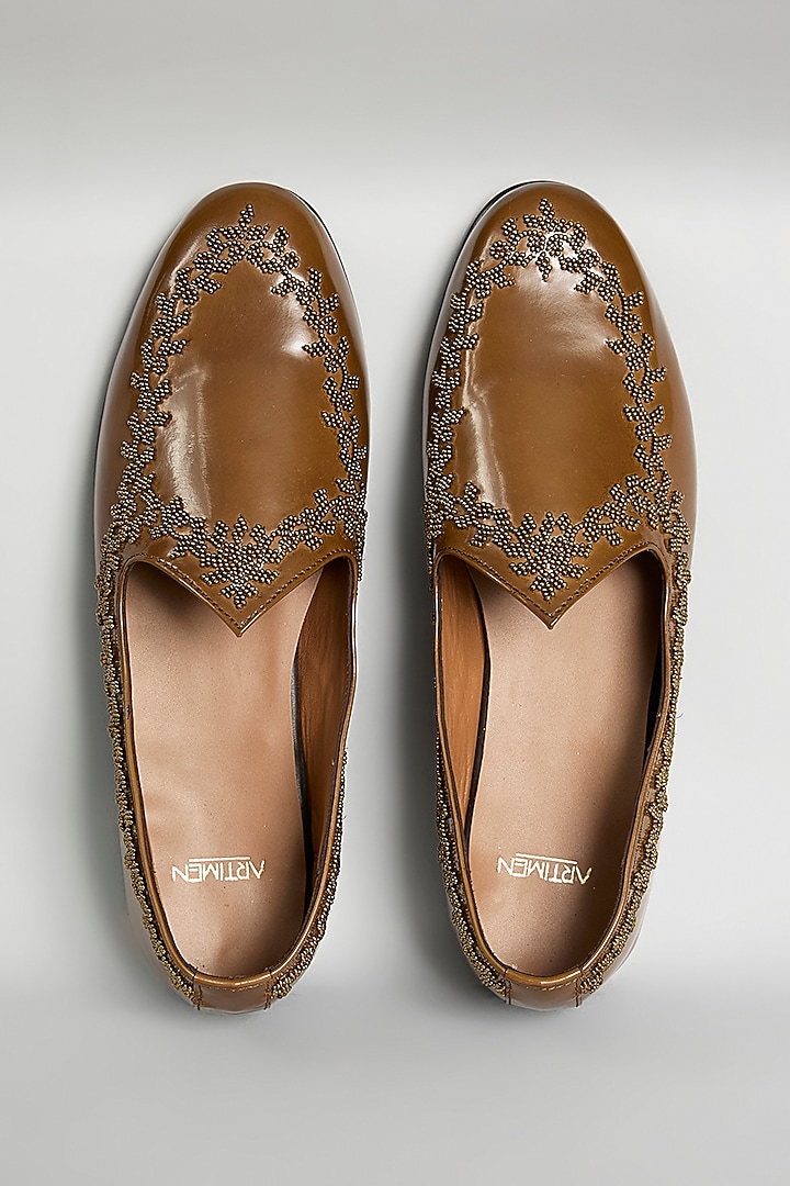 Brown Leather Loafers by ARTIMEN at Pernia's Pop Up Shop
